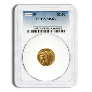 $2.5 Gold Indian Quarter Eagle PCGS MS63