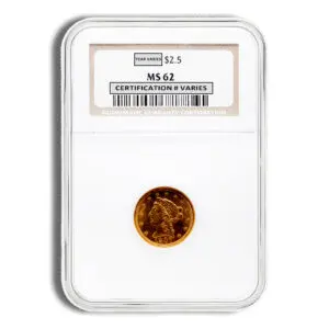 $2.5 Gold Liberty Quarter Eagle NGC MS62