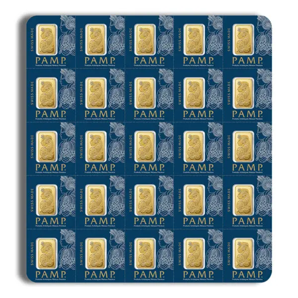 25 x 1 gram PAMP Gold Bar (Carded)