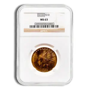 $10 Gold Indian Eagle NGC MS63