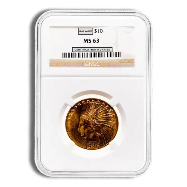 $10 Gold Indian Eagle NGC MS63