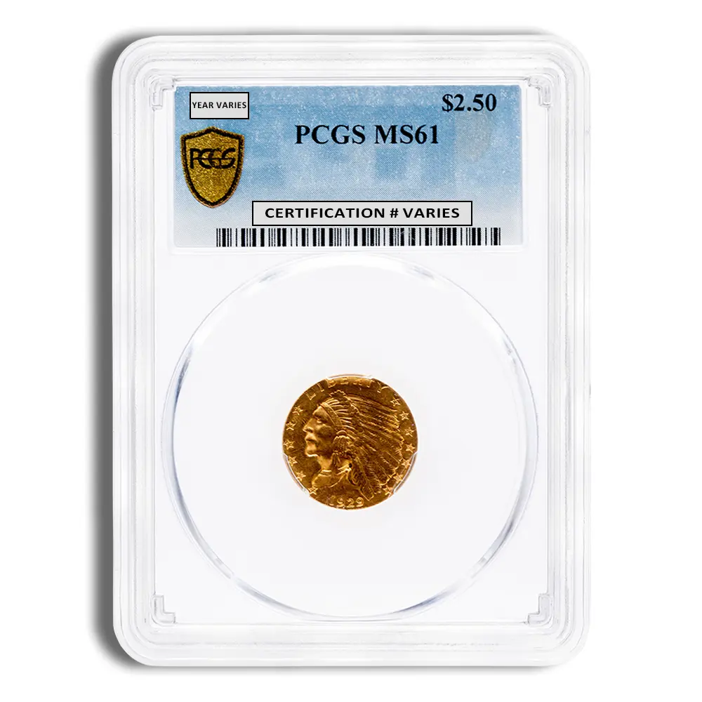 $2.5 Gold Indian Quarter Eagle PCGS MS61