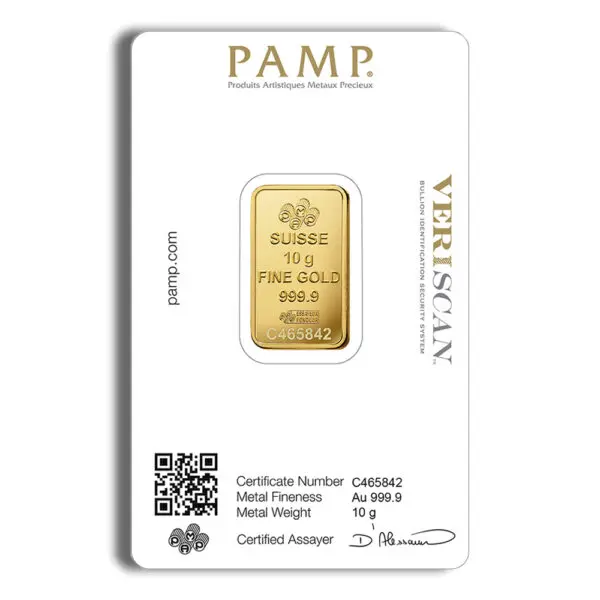 10 gram Gold Bar PAMP Fortuna (Carded)