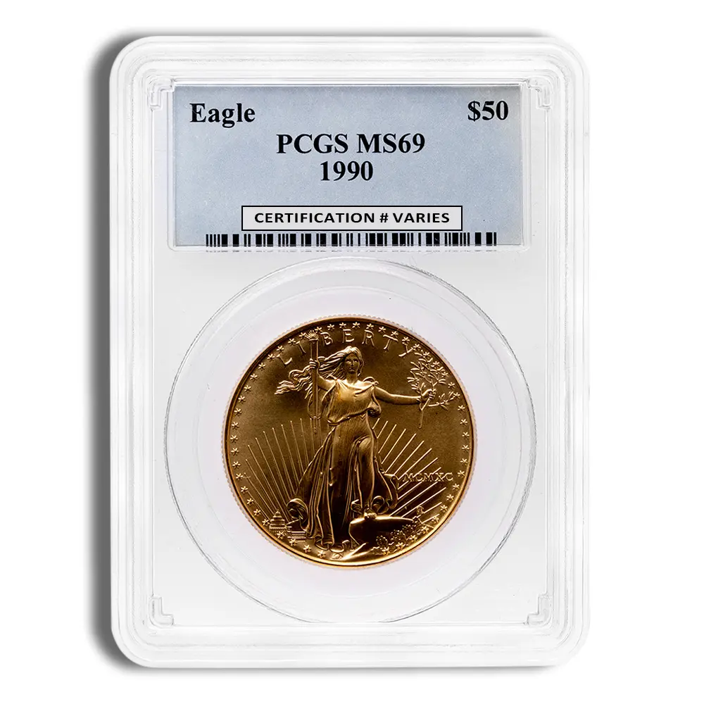 1990 1oz Gold Eagle $50 PCGS MS69