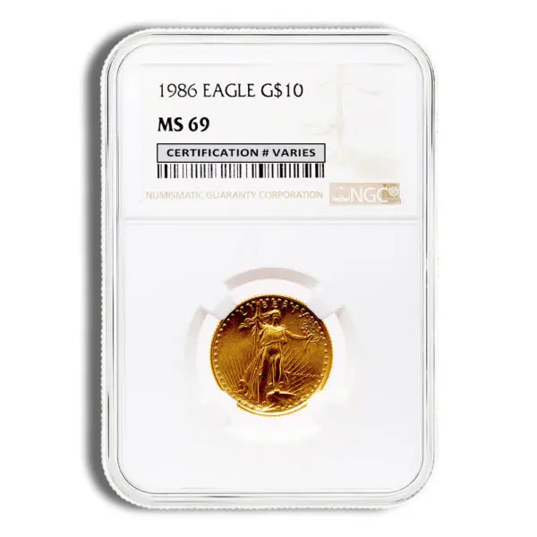 1986 1/4oz Gold Eagle $10 NGC MS69