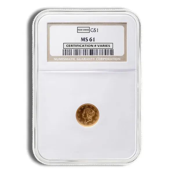 $1 Gold Liberty Type 1 NGC MS61