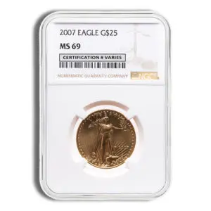 2007 1/2oz Gold Eagle $25 NGC MS69