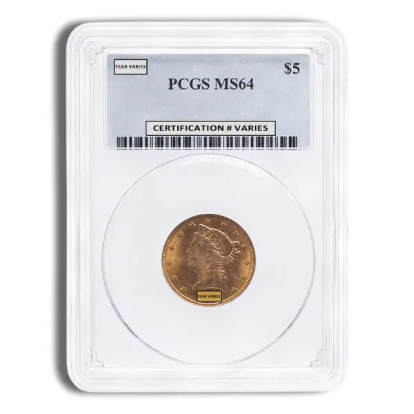 $5 Gold Liberty Half Eagle PCGS MS64