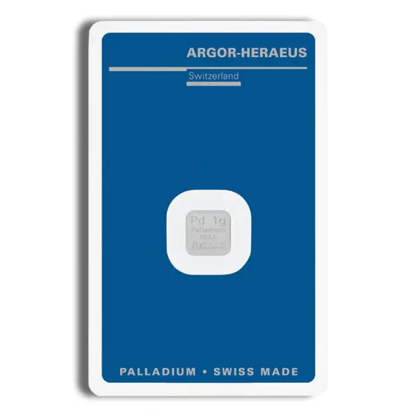 1 gram Palladium Bar Argor-Heraeus