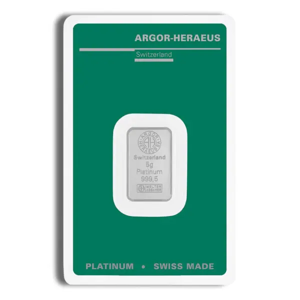 5 gram Platinum Bar Argor-Heraeus