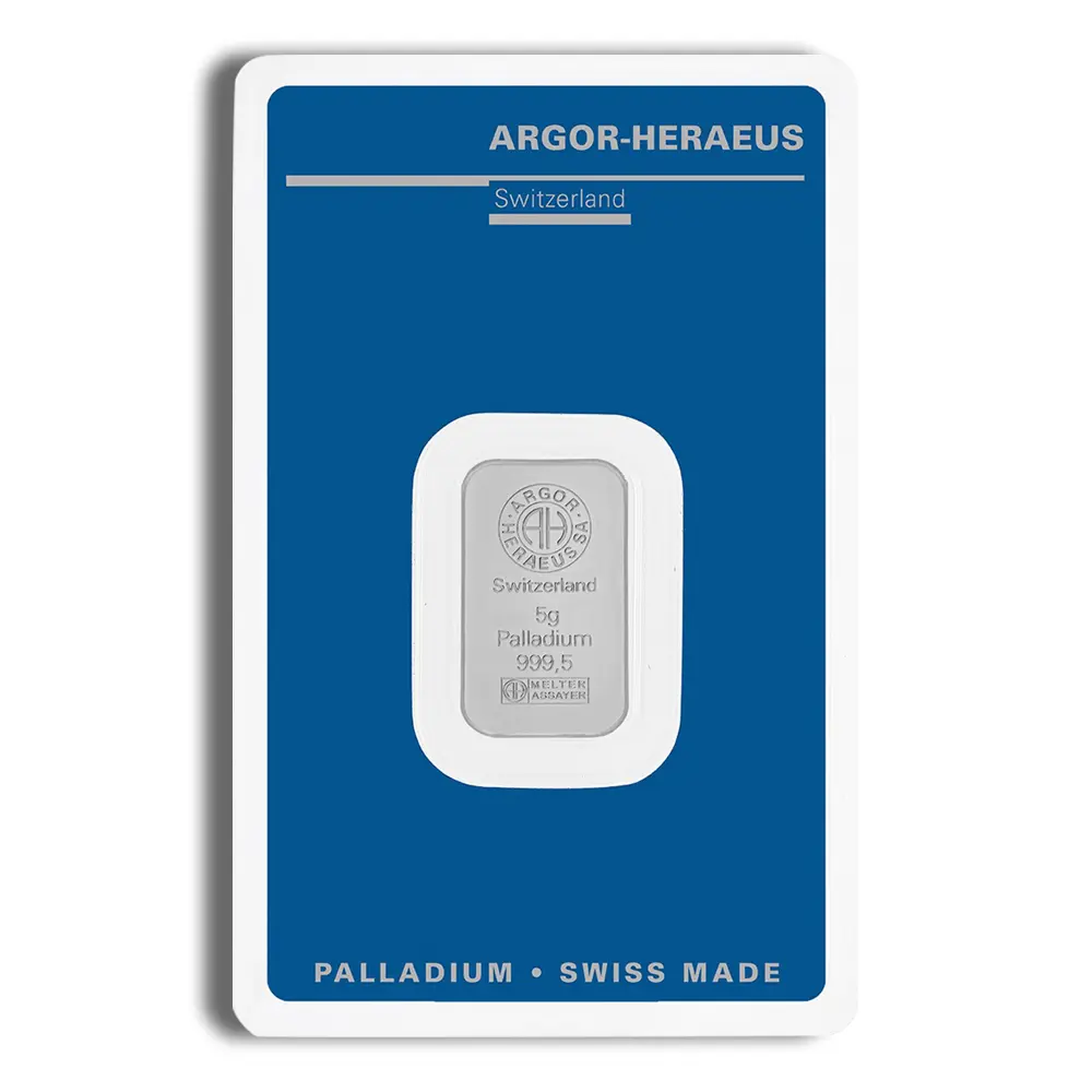 5 gram Palladium Bar Argor-Heraeus