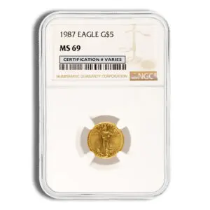 1987 1/10oz Gold Eagle $5 PCGS MS69