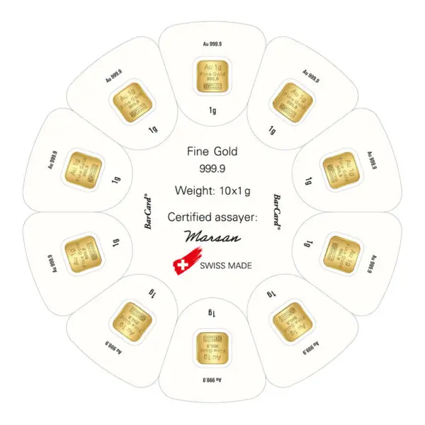 10 x 1 gram "Goldseed" Gold Multi-Bar