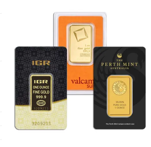 1oz Gold Bar Brand Varies (Carded)