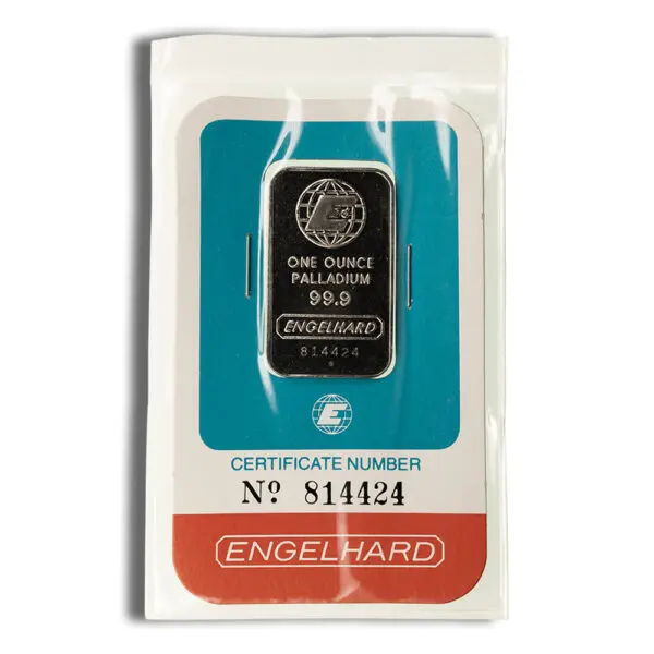 1oz Palladium Bar Engelhard