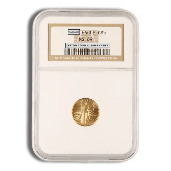 1989 1/10oz Gold Eagle $5 NGC MS69