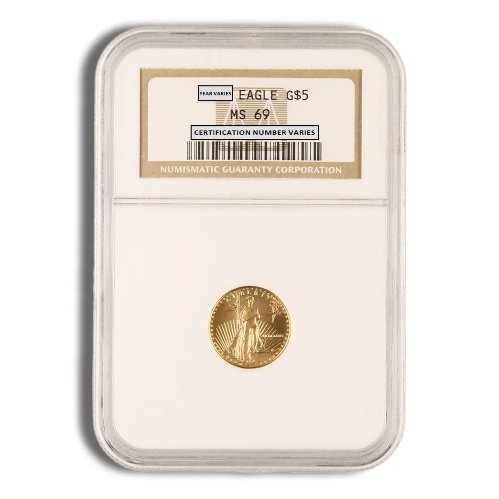 1989 1/10oz Gold Eagle $5 NGC MS69