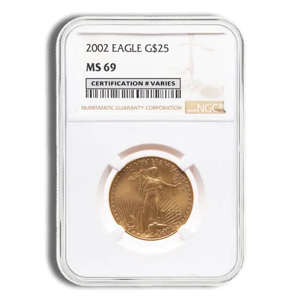 2002 1/2oz Gold Eagle $25 NGC MS69