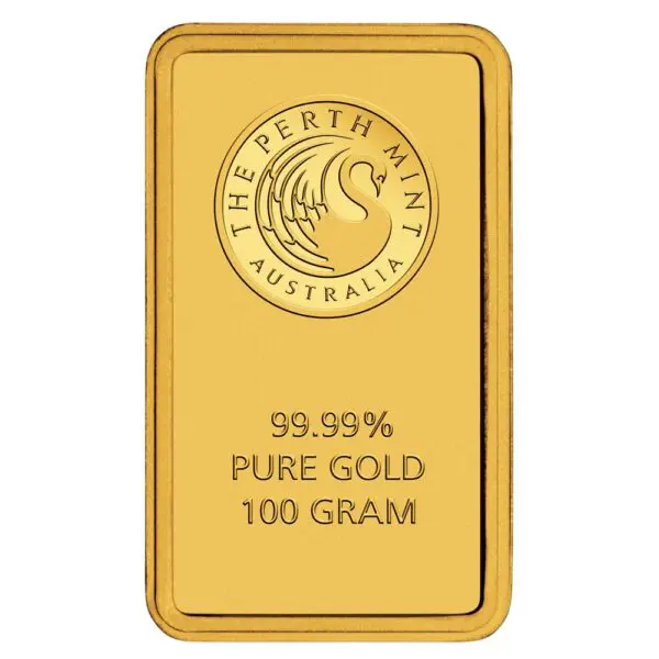 100 gram Gold Bar Perth Mint (Carded)