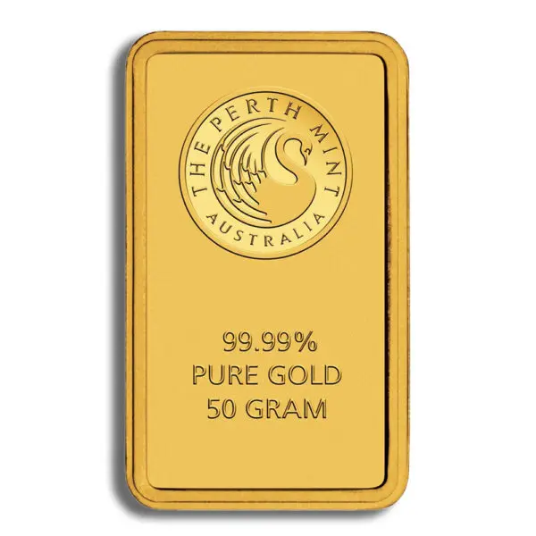 50 gram Gold Bar Perth Mint (Carded)