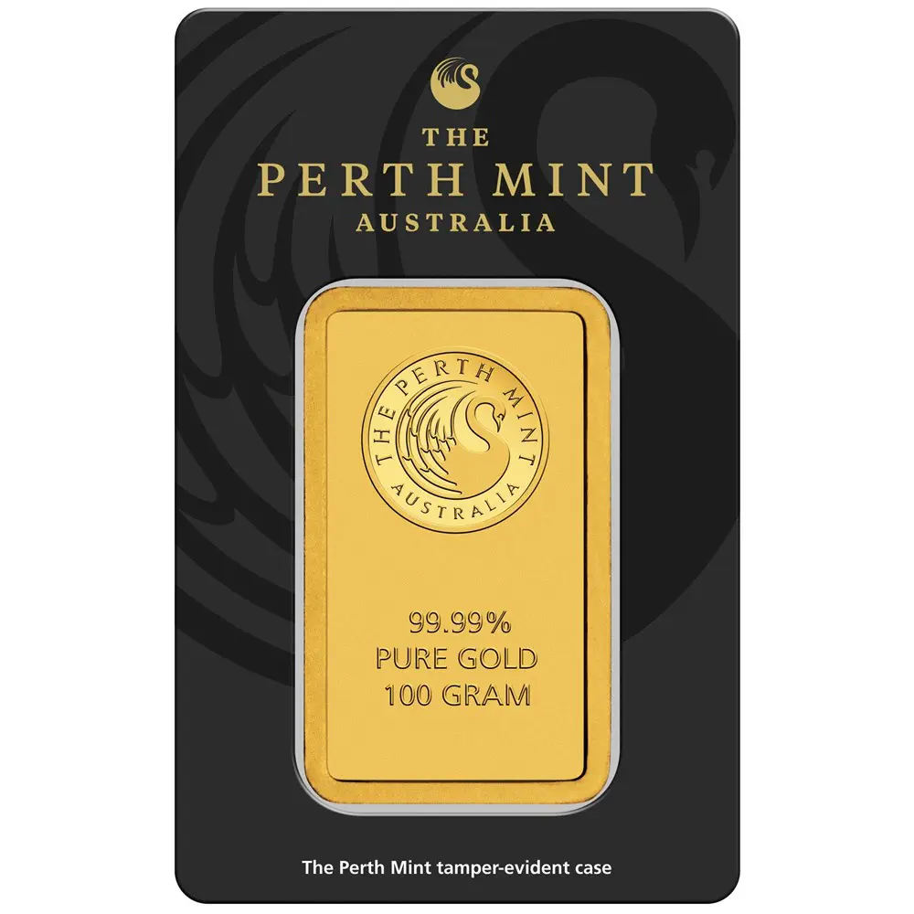 100 gram Gold Bar Perth Mint (Carded)