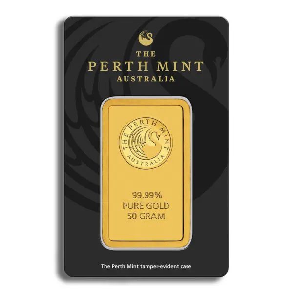 50 gram Gold Bar Perth Mint (Carded)