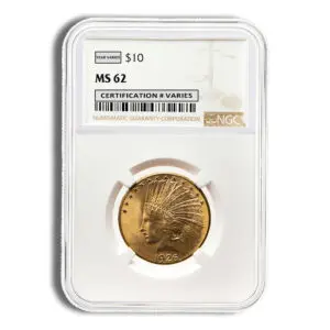 $10 Gold Indian Eagle NGC MS62