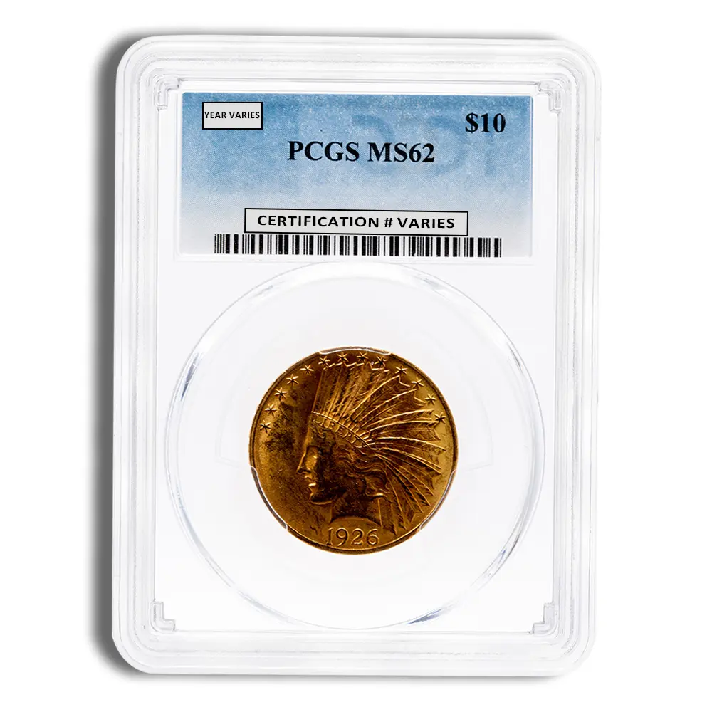 $10 Gold Indian Eagle PCGS MS62