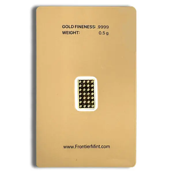 1/2 gram Gold Bar Frontier Mint (Carded)