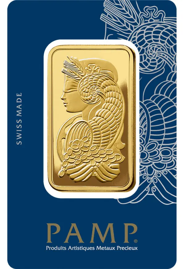 100 gram Gold Bar PAMP Fortuna (Carded)