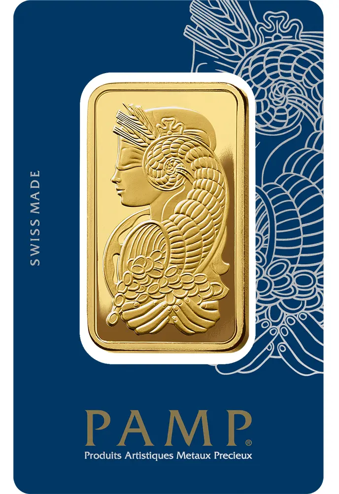 100 gram Gold Bar PAMP Fortuna (Carded)